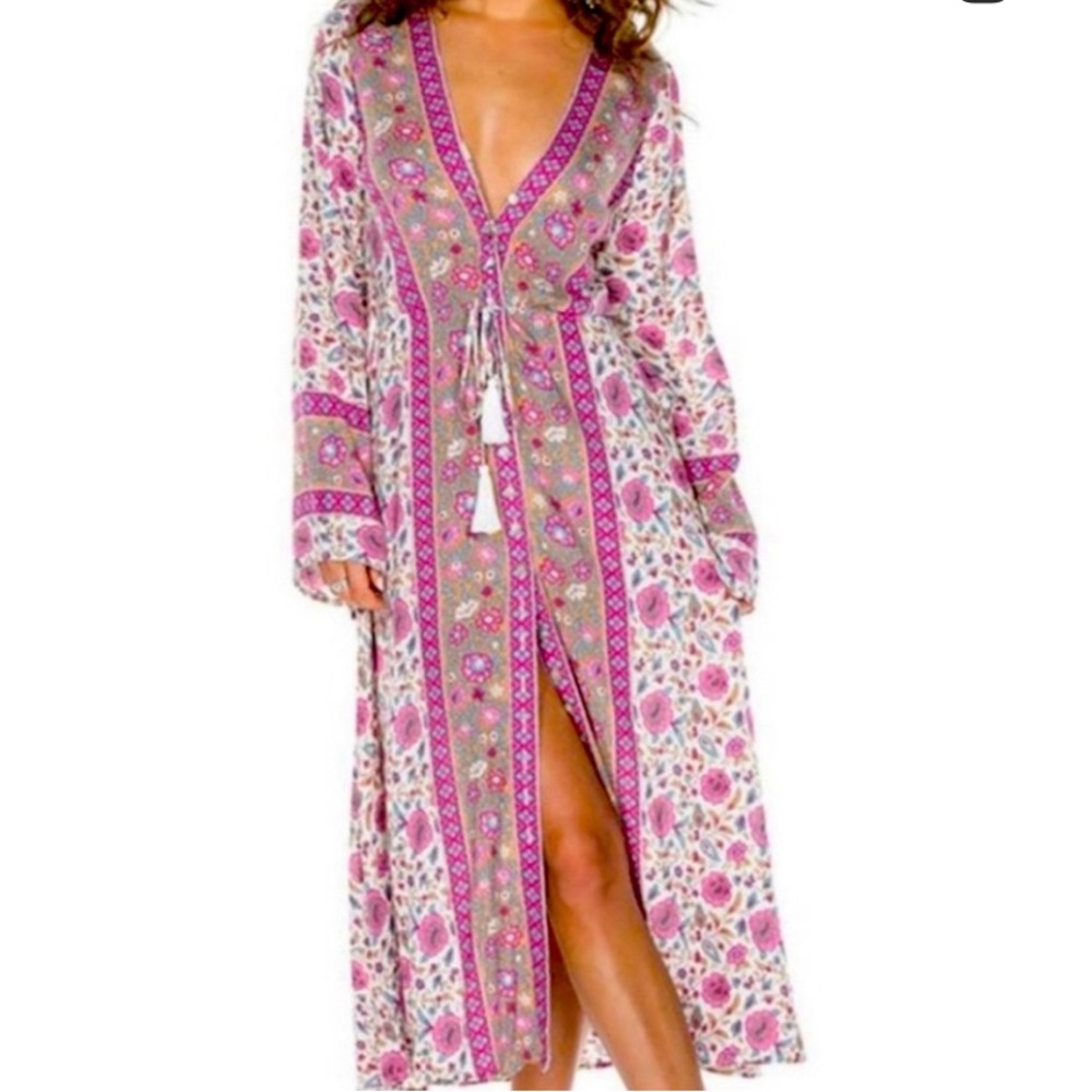 Arnhem Pink and Purple Floral Kimono dress
